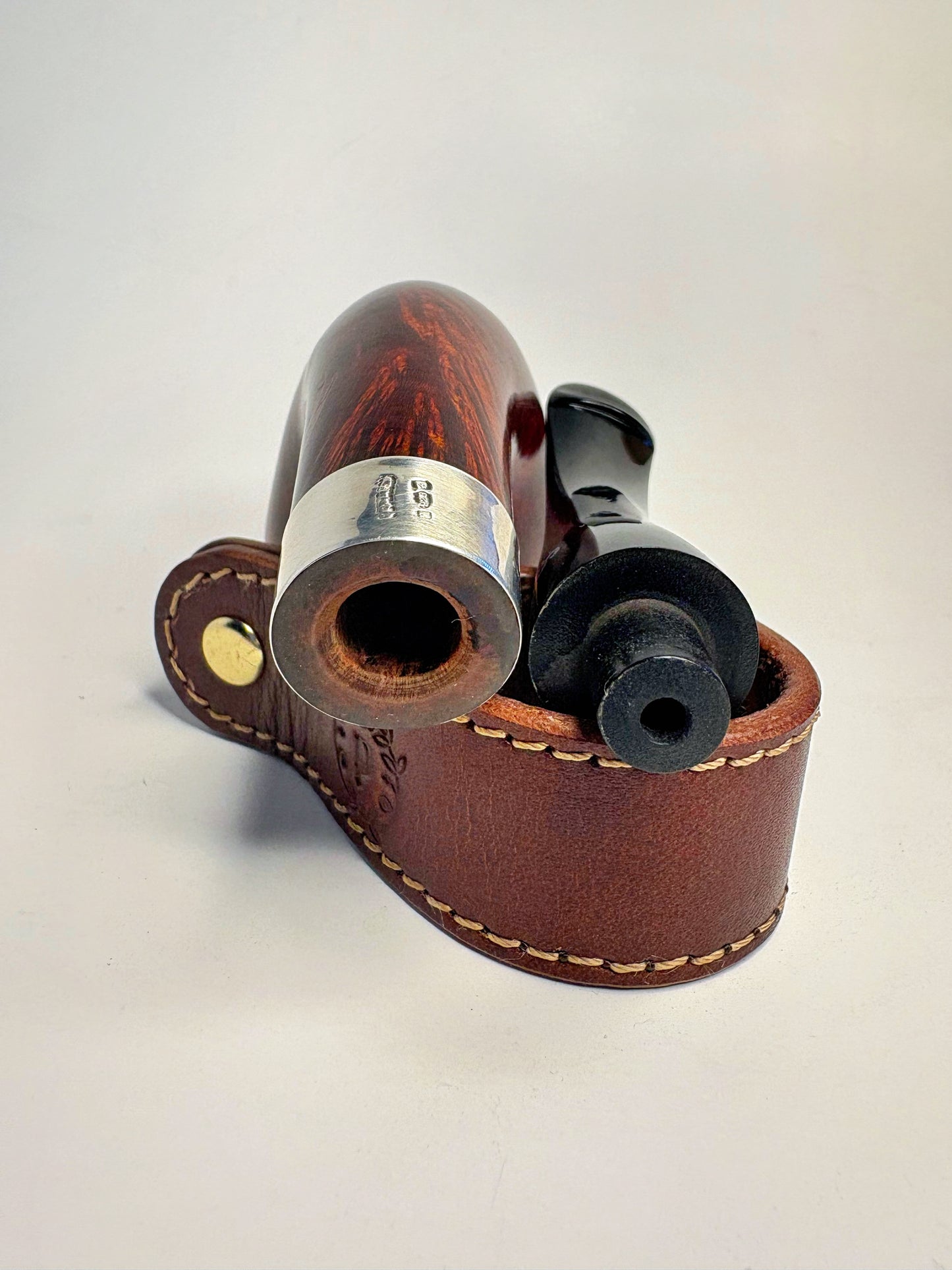 Peterson Sherlock Holmes Deerstalker Silver Band Pipe
