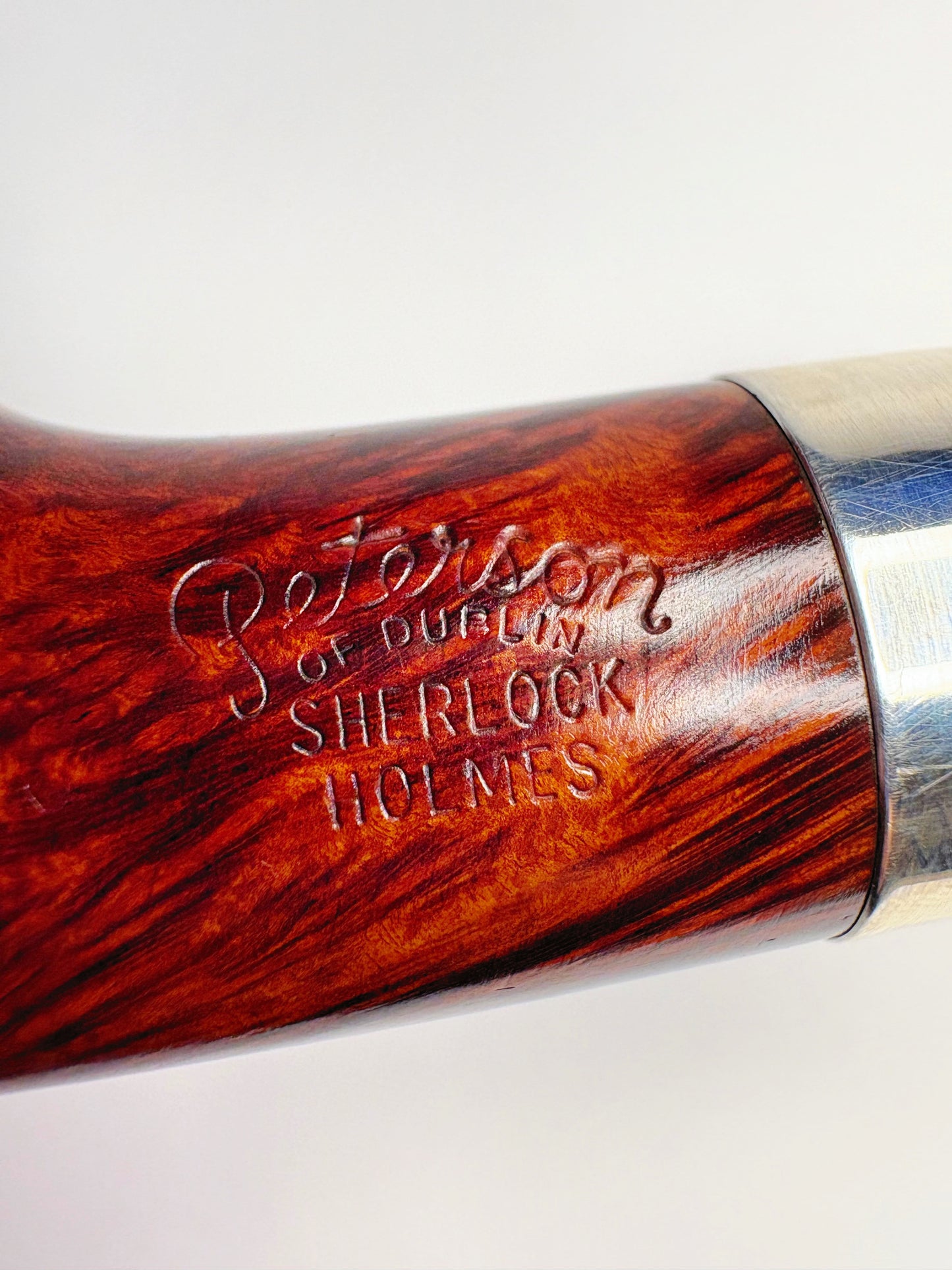 Peterson Sherlock Holmes Deerstalker Silver Band Pipe