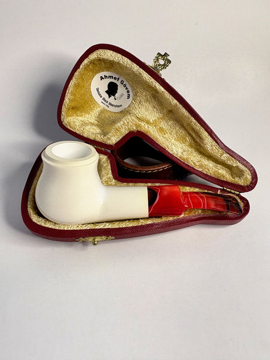 Ahmet Gövem Nosewarmer Bent Volcano Meerschaum Pipe