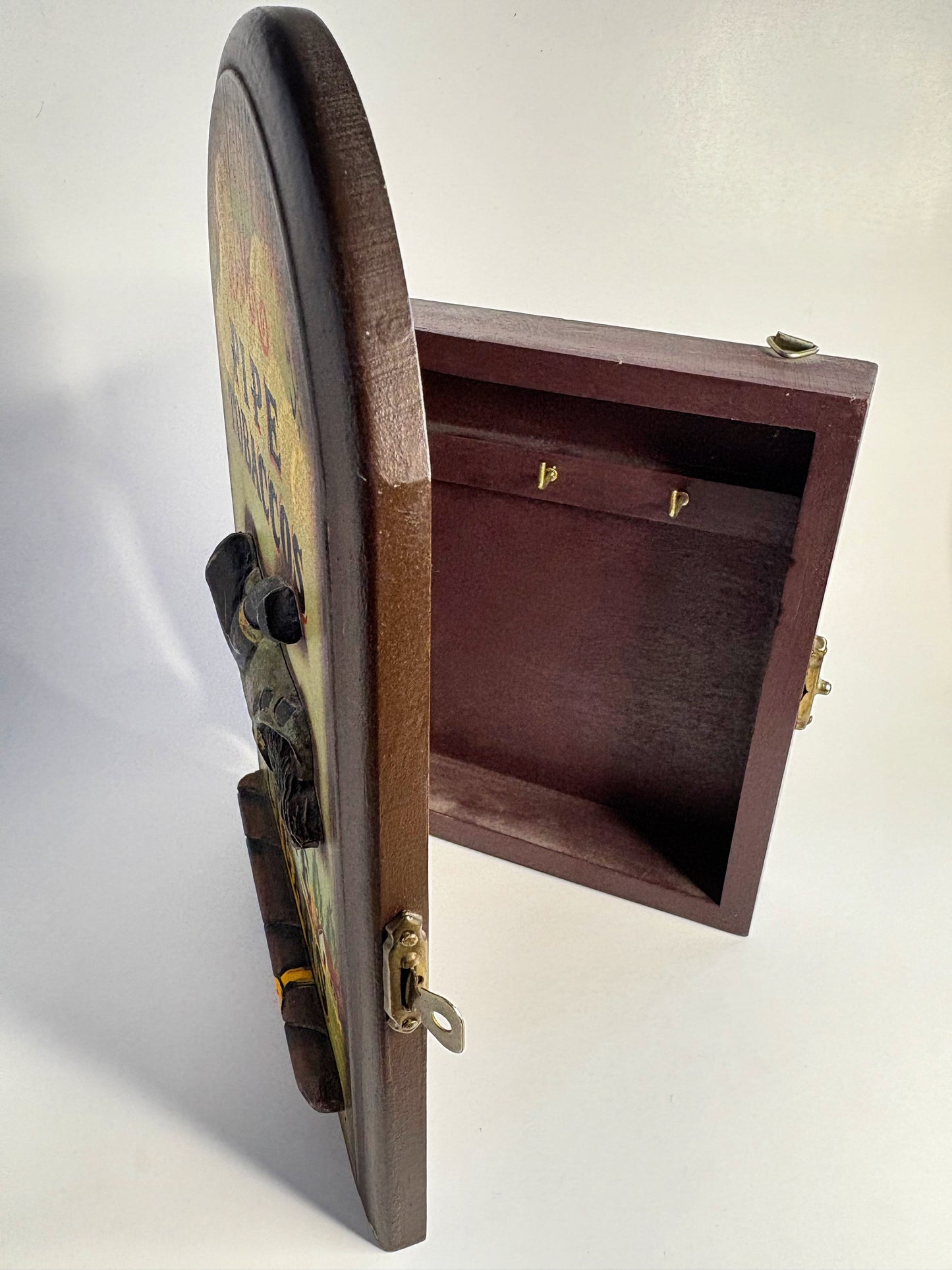 Vintage RJ Morgan's Pipe Tobacco & Fine Cigars Wooden Key Cabinet