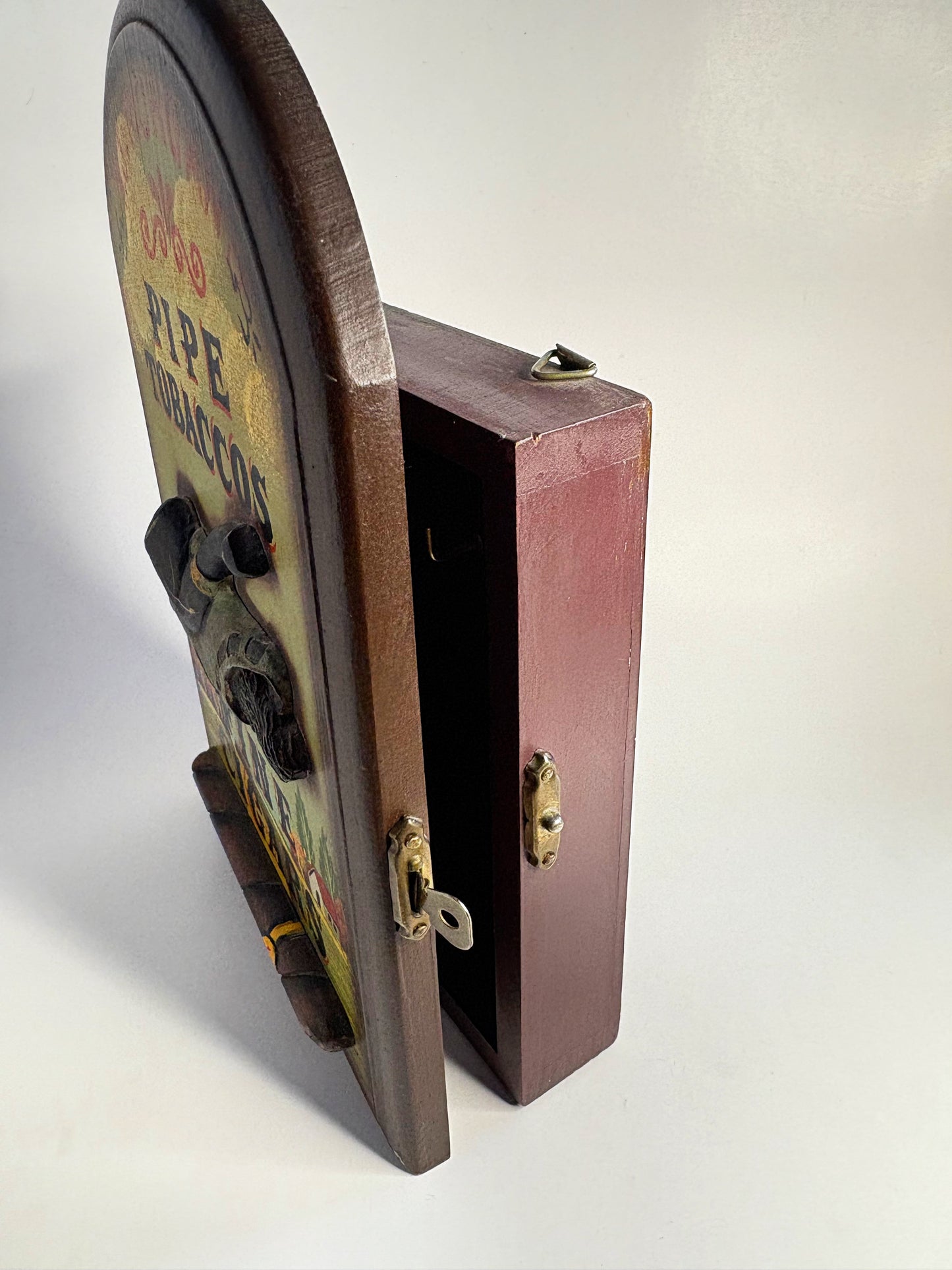 Vintage RJ Morgan's Pipe Tobacco & Fine Cigars Wooden Key Cabinet