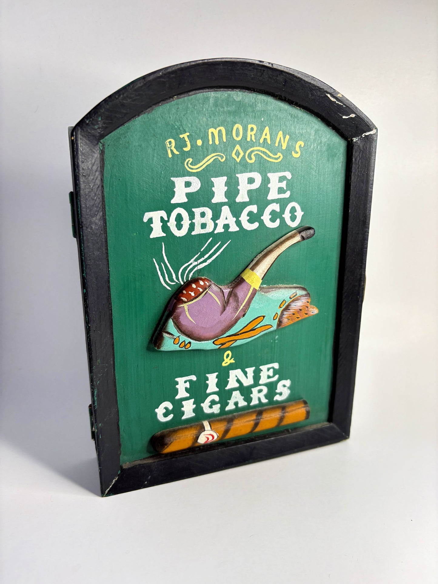 Vintage RJ Moran’s Pipe Tobacco & Fine Cigars Wooden Key Cabinet