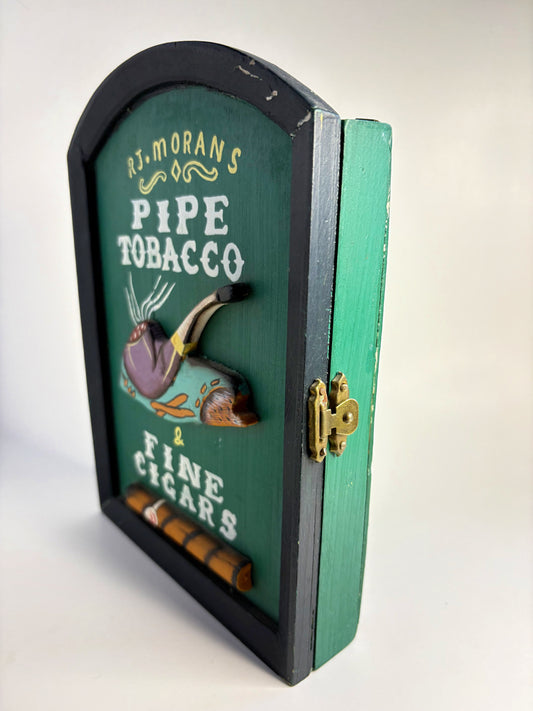 Vintage RJ Moran’s Pipe Tobacco & Fine Cigars Wooden Key Cabinet