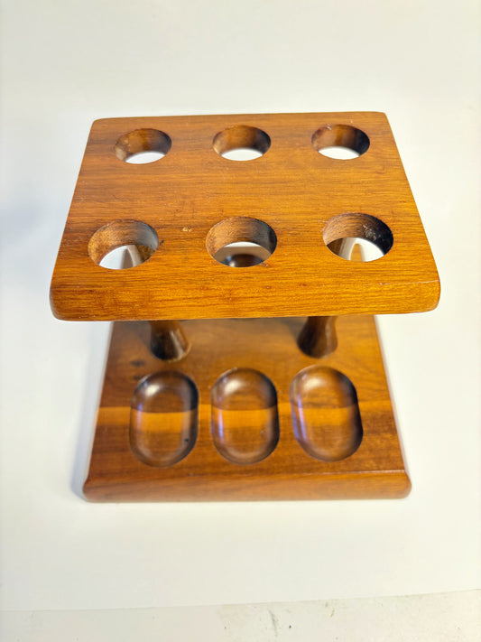 Alfred Dunhill London 6-Pipe Rack Mid-Century Hardwood Stand