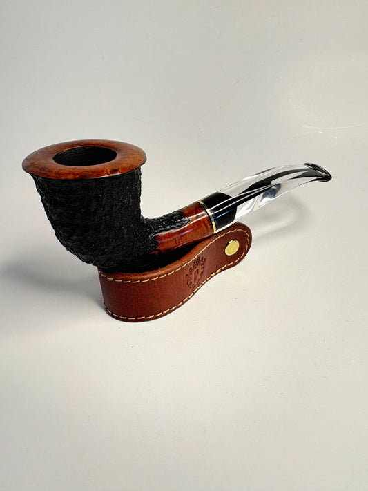 Molina Rusticated Bent Volcano Italian Estate Pipe