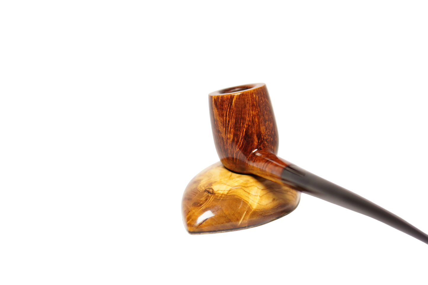 Wooden pipe on a white background