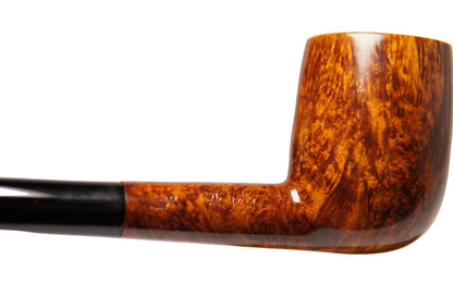 Wooden pipe with a black accent on a white background