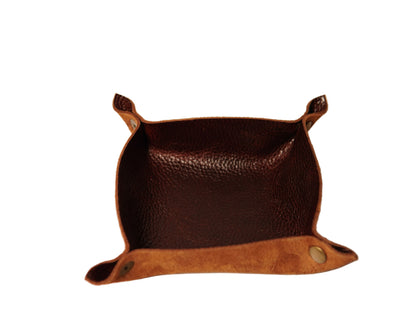 Foldable Leather Valet Tray by The Leather Piper