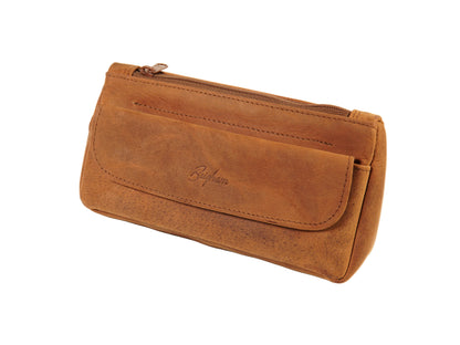 Brigham 1 Pipe and Tobacco Pouch Vintage Brown