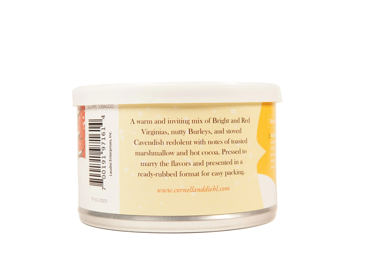 A jar of cornelian seed oil with a white lid and a cream-colored label, photographed against a plain off-white background.