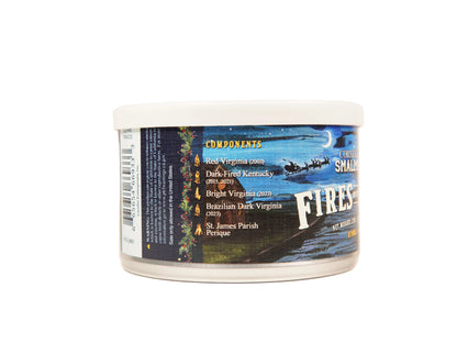 A clear plastic tub of Shady Lake Fireside Scents 'Smoky Mountain' scented candles, showing the back label with ingredients and a white lid, set against a plain off-white background.