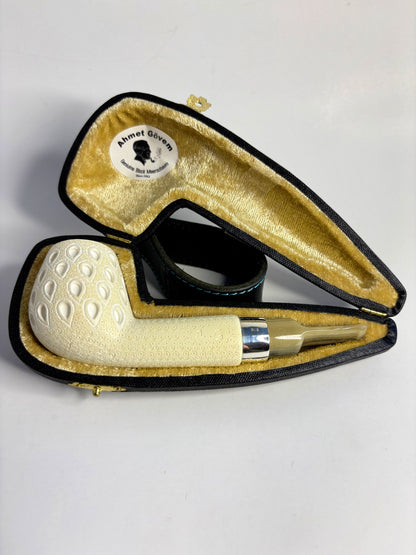 Ahmet Govem Nosewarmer Carved Lattice Meerschaum Pipe