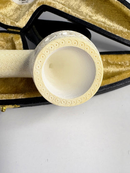 Ahmet Govem Nosewarmer Carved Lattice Meerschaum Pipe