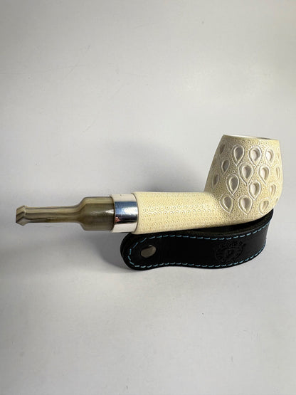 Ahmet Govem Nosewarmer Carved Lattice Meerschaum Pipe