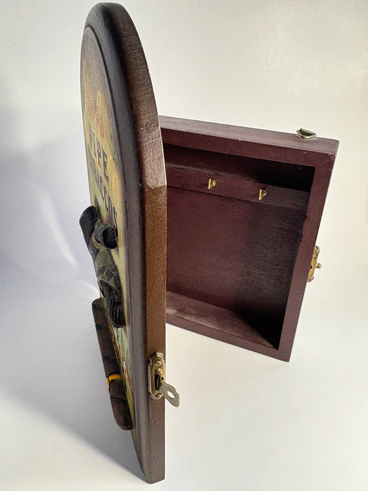 Vintage RJ Morgan's Pipe Tobacco & Fine Cigars Wooden Key Cabinet