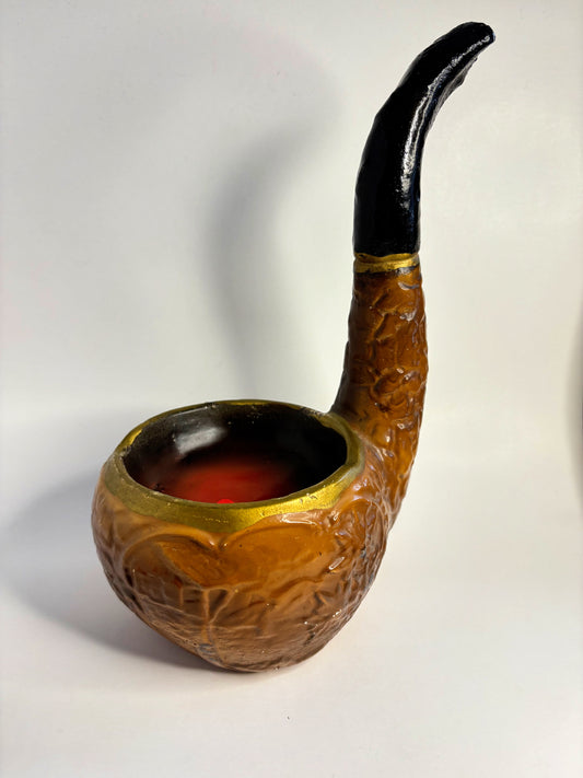 Hand-Painted Tobacco Pipe Candle Holder