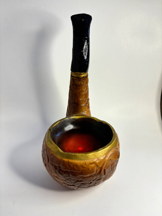 Hand-Painted Tobacco Pipe Candle Holder