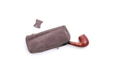 Savinelli Suede Pipe and Tobacco Bag Graphite