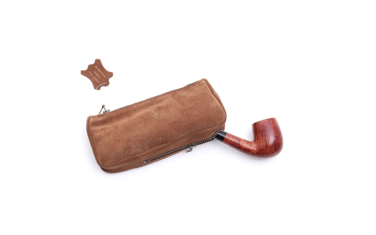 Savinelli Suede Pipe and Tobacco Bag Marrone